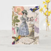 ファッションズオブパリ – ヴィンテージエレガガーリーンス カード (黄色い花)