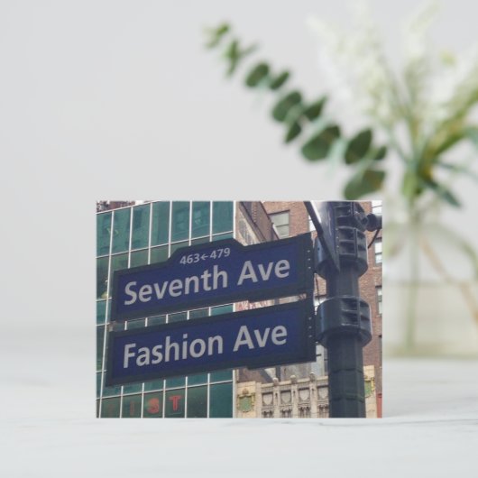 ファッションセブンスアベニューガーメントディストリクトNYC通り ポストカード (スタンド正面)