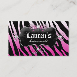 ファッションゼブラジュエリーモダンピンク 名刺