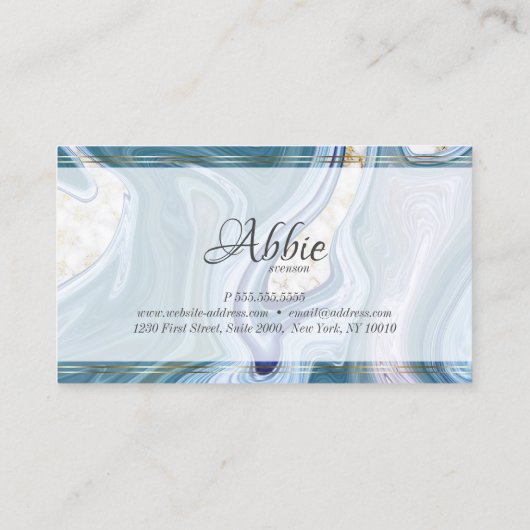 ファッションティール（緑がかった色）と紫瑪瑙の渦巻き 名刺 (裏面)