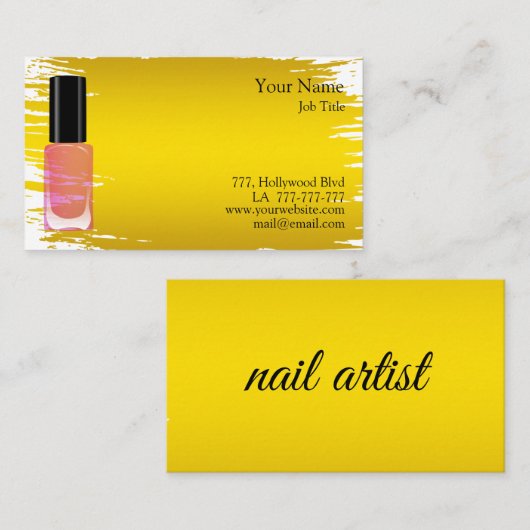 ファッションテンプレート美しいサロン又はネイルアーティスト 名刺 (正面/裏面)