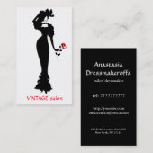 ファッションテーラー、ドレスメーカーヴィンテージスタイル 名刺 (正面/裏面)