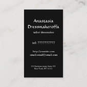 ファッションテーラー、ドレスメーカーヴィンテージスタイル 名刺 (裏面)