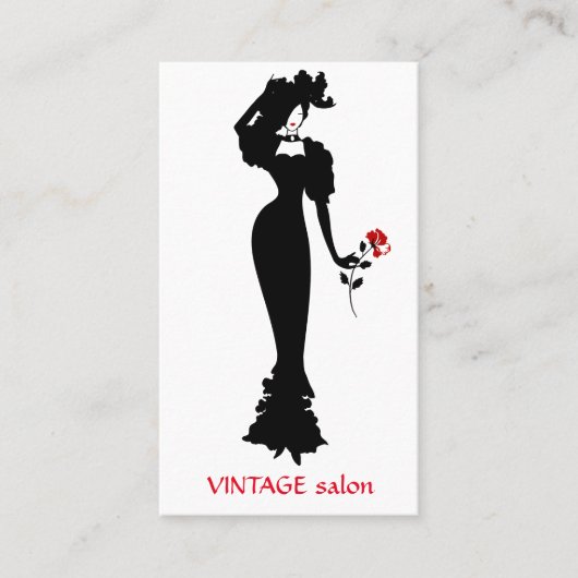 ファッションテーラー、ドレスメーカーヴィンテージスタイル 名刺 (正面)