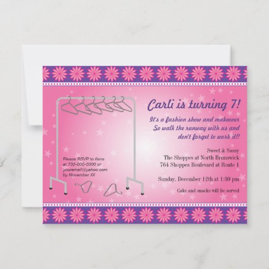 ファッションディババースデーパーティー 招待状 (裏面)