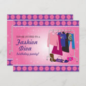 ファッションディババースデーパーティー 招待状 (正面/裏面)