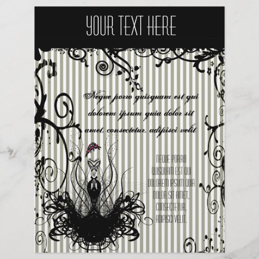 ファッションディバブラック&ホワイト渦巻きチラストライプのー チラシ (正面)