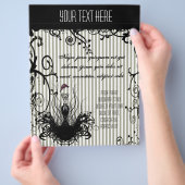 ファッションディバブラック&ホワイト渦巻きチラストライプのー チラシ (手)