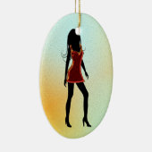 ファッションディヴァインレッドドレスカスタムズオーナメント セラミックオーナメント (右)