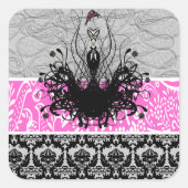 ファッションディヴァ招待状、チラシ、ステッカー スクエアシール (正面)