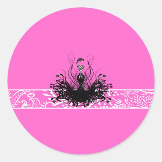 ファッションディヴァ招待状、チラシ、ステッカー ラウンドシール (正面)