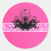 ファッションディヴァ招待状、チラシ、ステッカー ラウンドシール (正面)