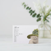 ファッションディーバヴィンテージキティ猫の名刺ライム 名刺 (スタンド正面)