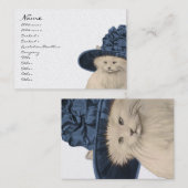 ファッションディーバヴィンテージキティ猫ビジネスカードブルー 名刺 (正面/裏面)