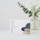 ファッションディーバヴィンテージキティ猫ビジネスカードブルー 名刺 (スタンド正面)