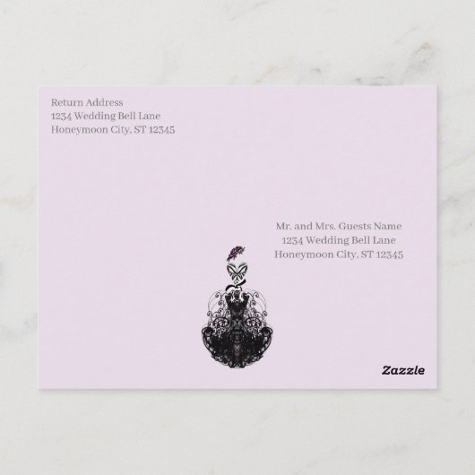 ファッションディーバヴィンテージドレスとハットファッションパーティー ポストカード (裏面)