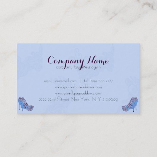 ファッションデザイエレガントナフローラスチレット靴 名刺 (裏面)