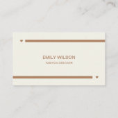 ファッションデザイエレガントナー/ミニマリストBeige & Brown 名刺 (裏面)