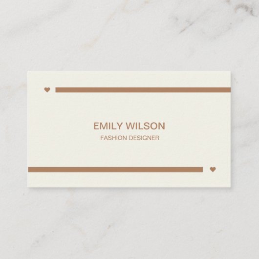 ファッションデザイエレガントナー/ミニマリストBeige & Brown 名刺 (裏面)
