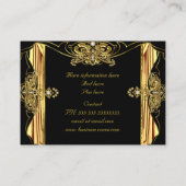 ファッションデザイエレガントナ金ゴールドブラックのドレープ 名刺 (裏面)