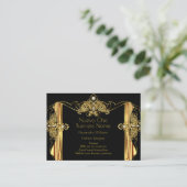 ファッションデザイエレガントナ金ゴールドブラックのドレープ 名刺 (スタンド正面)