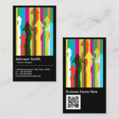 ファッションデザイカラフルナー – & QRコード 名刺 (正面/裏面)