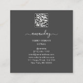 ファッションデザイナーショップドレスQRコードロゴバラ スクエア名刺 (裏面)