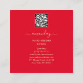 ファッションデザイナーショップドレスQRコードロゴ金ゴールド赤 スクエア名刺 (裏面)