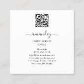 ファッションデザイナーショップドレスQRCodeロゴバラグレー スクエア名刺 (裏面)