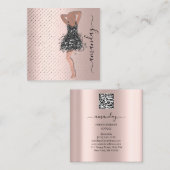 ファッションデザイナーショップドレスQRCodeロゴバラスパーク スクエア名刺 (正面/裏面)