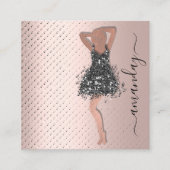 ファッションデザイナーショップドレスQRCodeロゴバラスパーク スクエア名刺 (正面)