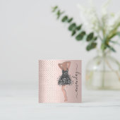 ファッションデザイナーショップドレスQRCodeロゴバラスパーク スクエア名刺 (スタンド正面)