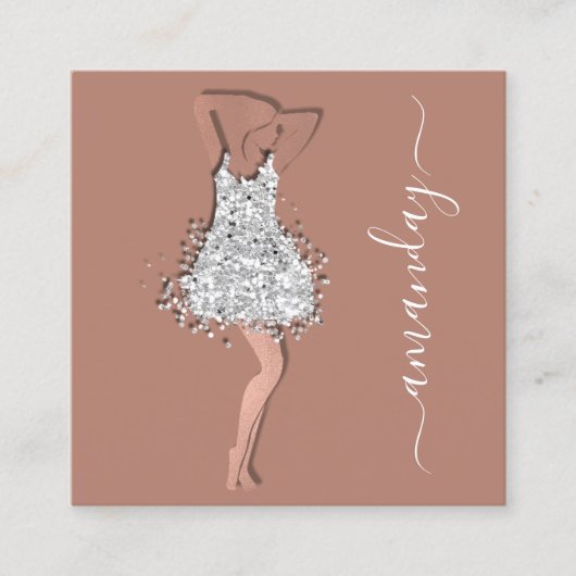 ファッションデザイナーショップバラグレードレスQRコード スクエア名刺 (正面)