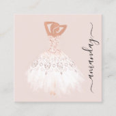 ファッションデザイナーショップバラドレスロゴQRコード スクエア名刺 (正面)