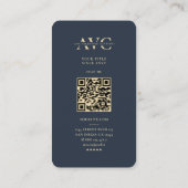 ファッションデザイナースタイリストマーケティングダークブルー 名刺 (裏面)