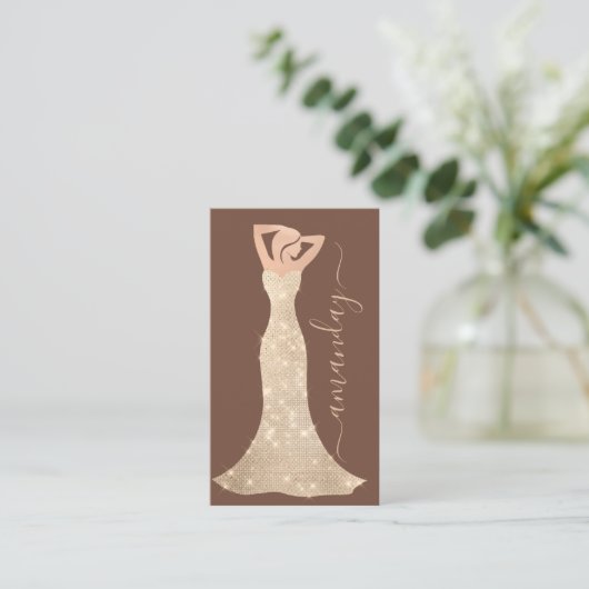 ファッションデザイナードレスロゴQRバラショップ 名刺 (スタンド正面)