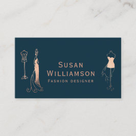 ファッションデザイナーバラ金ゴールドネイビー 名刺