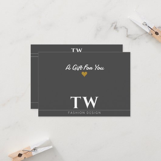 ファッションデザイナーブラックギフト証明書 (正面/裏面インサイチュ)