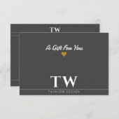 ファッションデザイナーブラックギフト証明書 (正面/裏面)