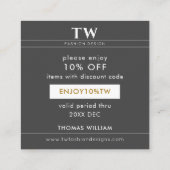 ファッションデザイナーブラックディスカウントカード 割引カード (裏面)