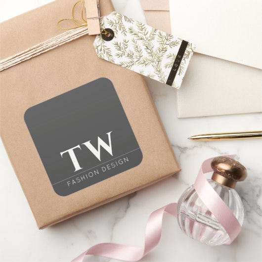 ファッションデザイナーブラック スクエアシール (ギフト)