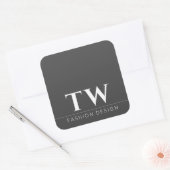 ファッションデザイナーブラック スクエアシール (封筒)