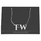 ファッションデザイナーブラック ラージペーパーバッグ (正面)