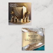 ファッションデザイナーモデルスタイルリストの表示 スクエア名刺 (正面/裏面)