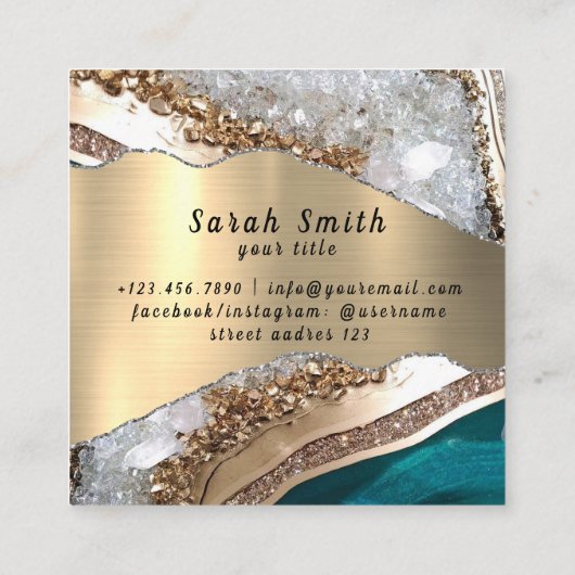 ファッションデザイナーモデルスタイルリストの表示 スクエア名刺 (裏面)