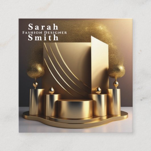 ファッションデザイナーモデルスタイルリストの表示 スクエア名刺 (正面)