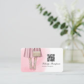 ファッションデザイナーモノグラムQRコード 名刺 (スタンド正面)