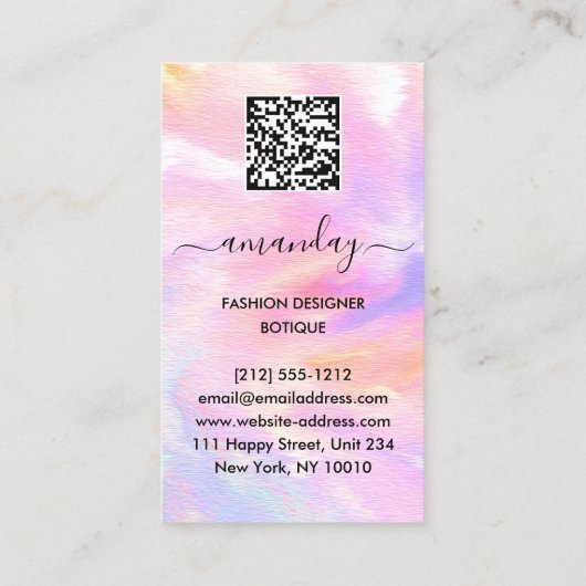 ファッションデザイナーロゴQRバラ体形状ドライブ 名刺 (裏面)