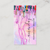 ファッションデザイナーロゴQRバラ体形状ドライブ 名刺 (正面)