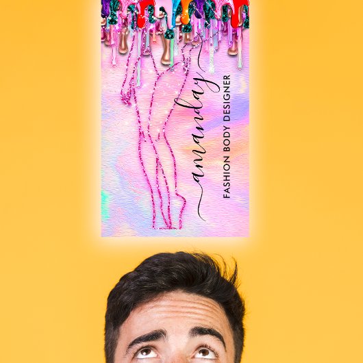 ファッションデザイナーロゴQRバラ体形状ドライブ 名刺